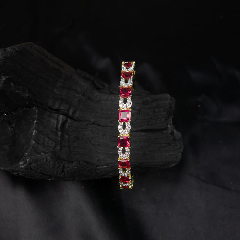 American Diamond Ruby Bangles - D86-2